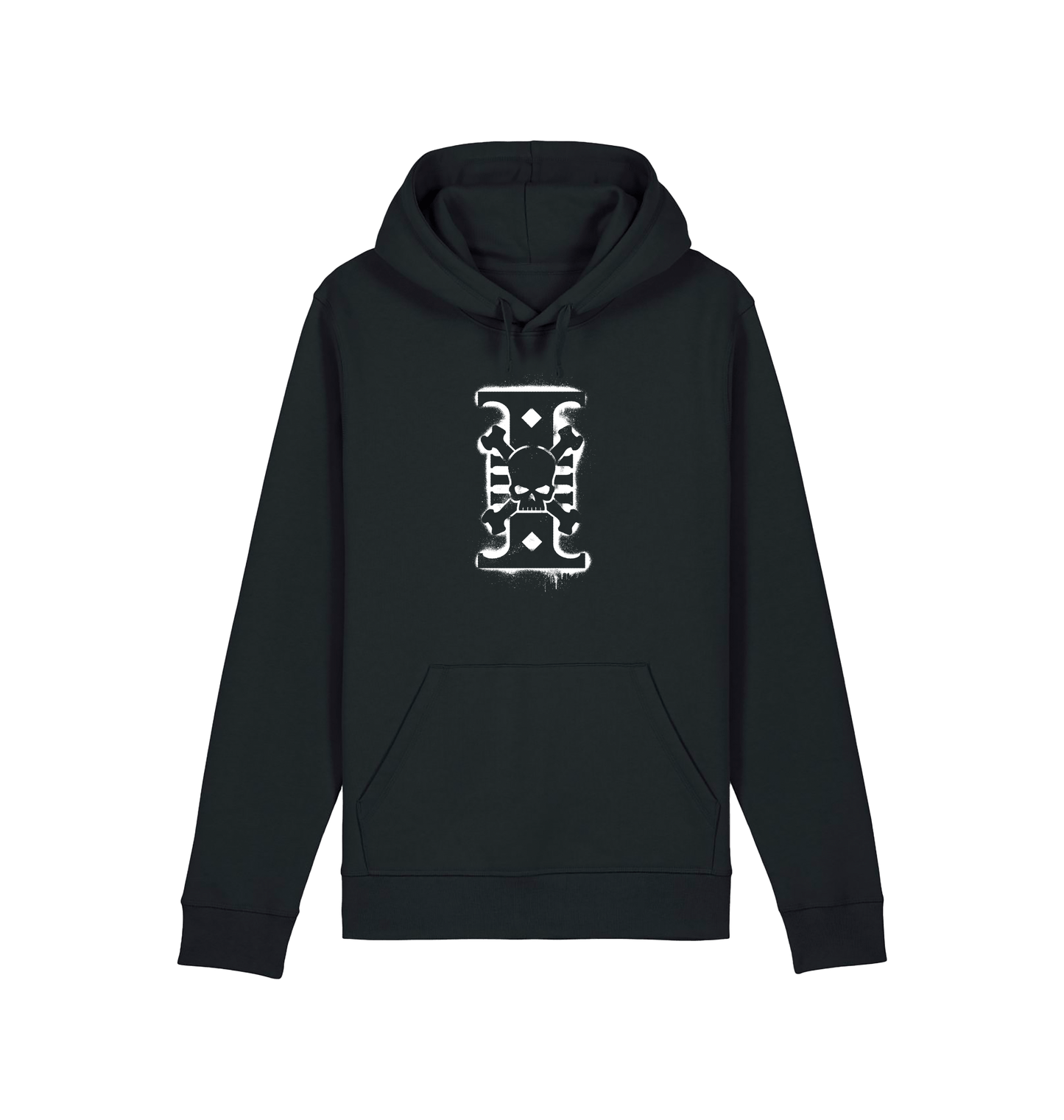 Black Printed Hoody Front