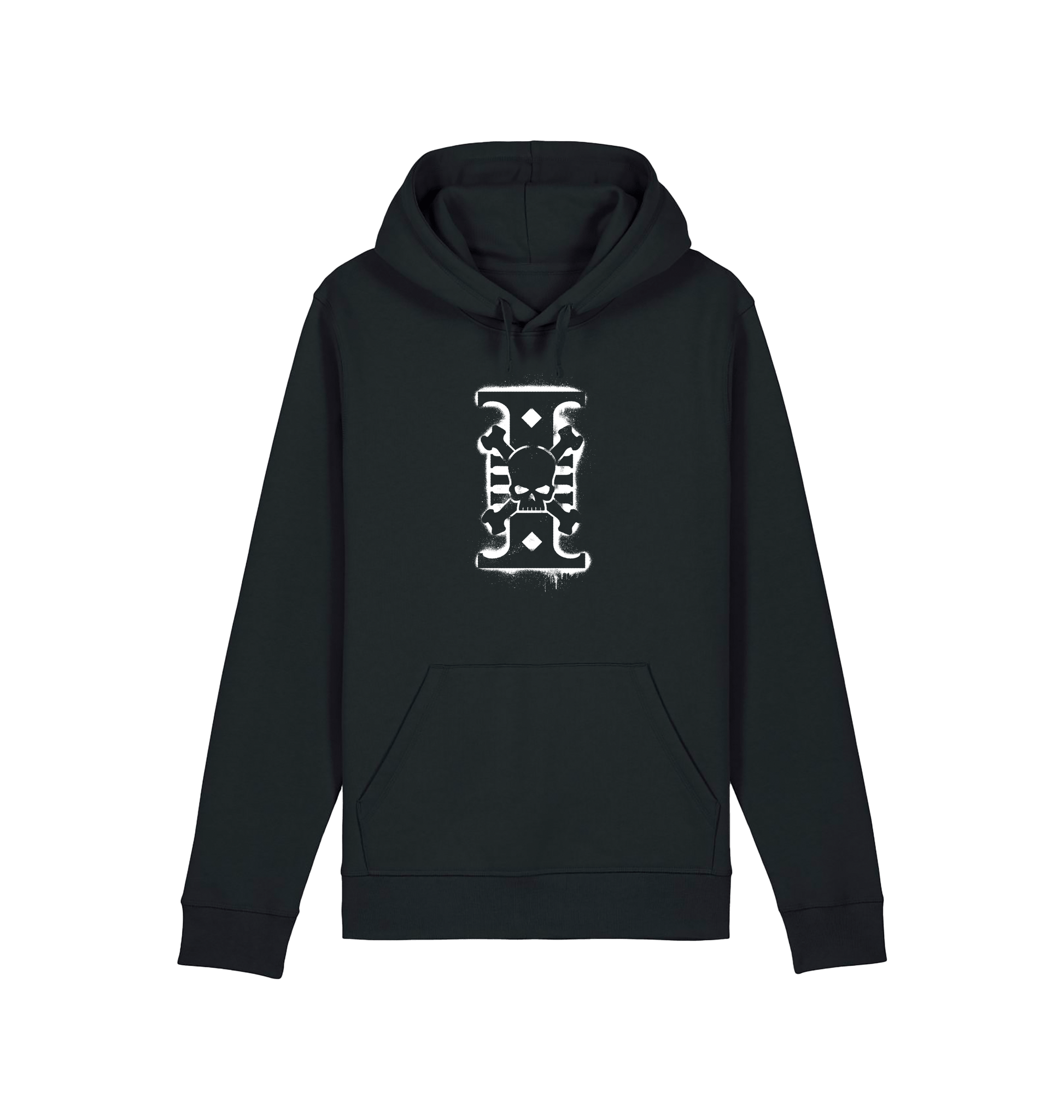 Black Printed Hoody Front
