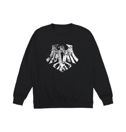 Deep Black Printed Sweater Front