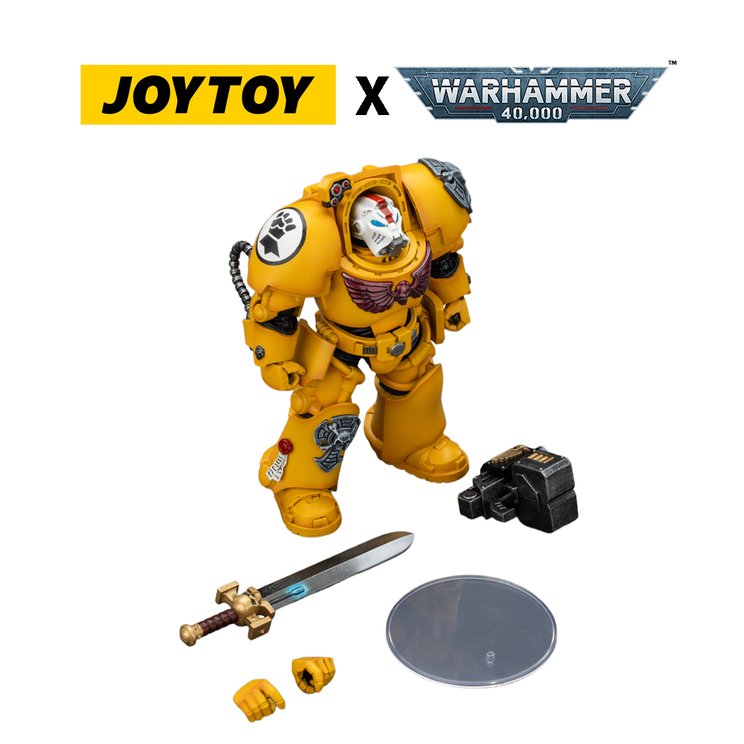 JoyToy Warhammer 40,000 Action Figure - Imperial Fists, Terminator 1 with Power Sword and Storm Bolter (1/18 Scale) Preorder