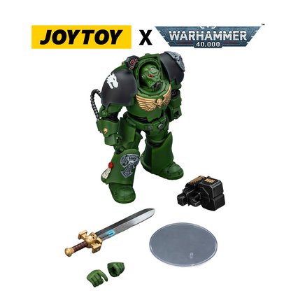 JoyToy Warhammer 40,000 Action Figure - Salamanders, Terminator 1 with Power Sword and Storm Bolter (1/18 Scale)