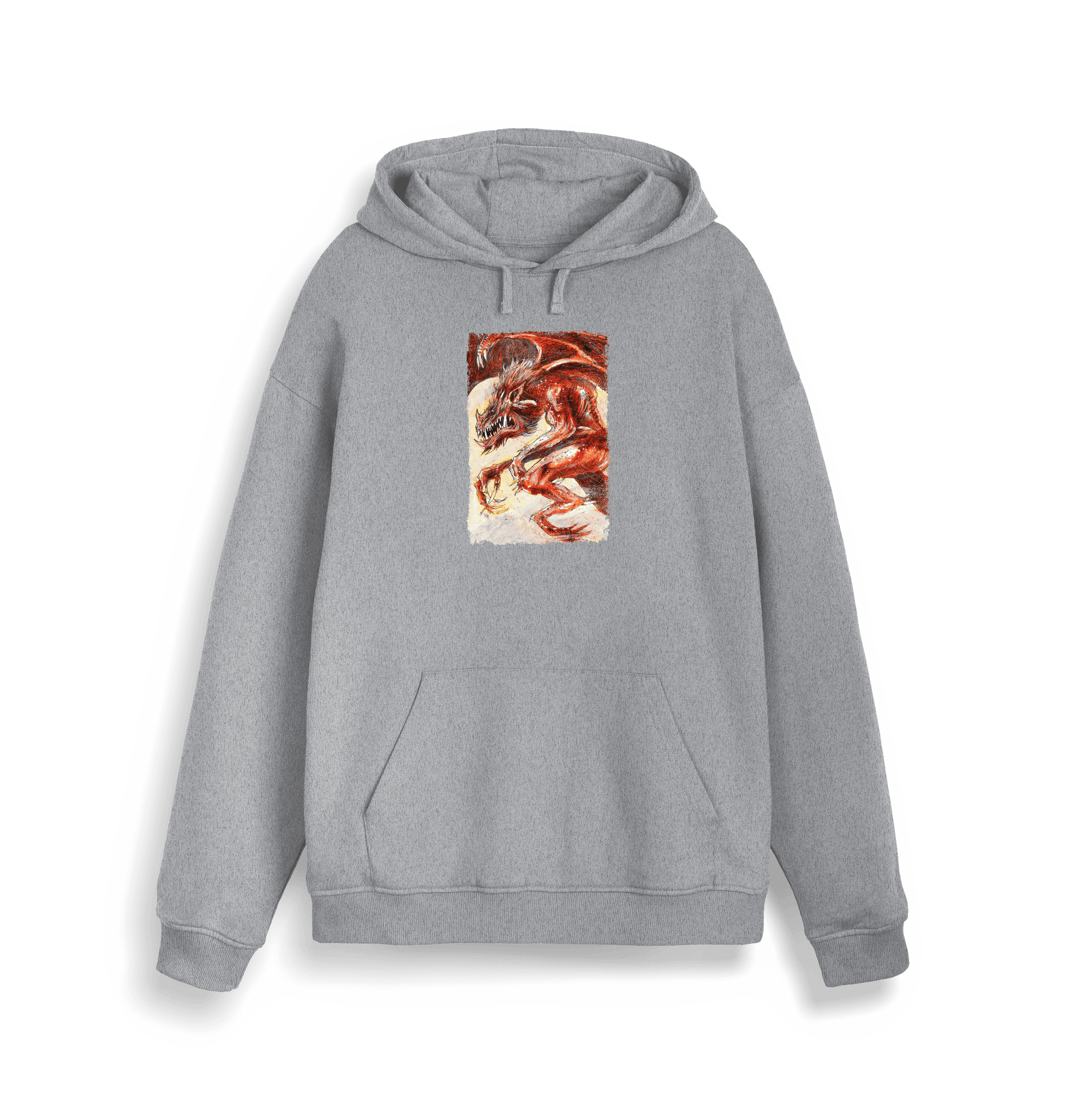 Heather Grey Printed Sweater Front