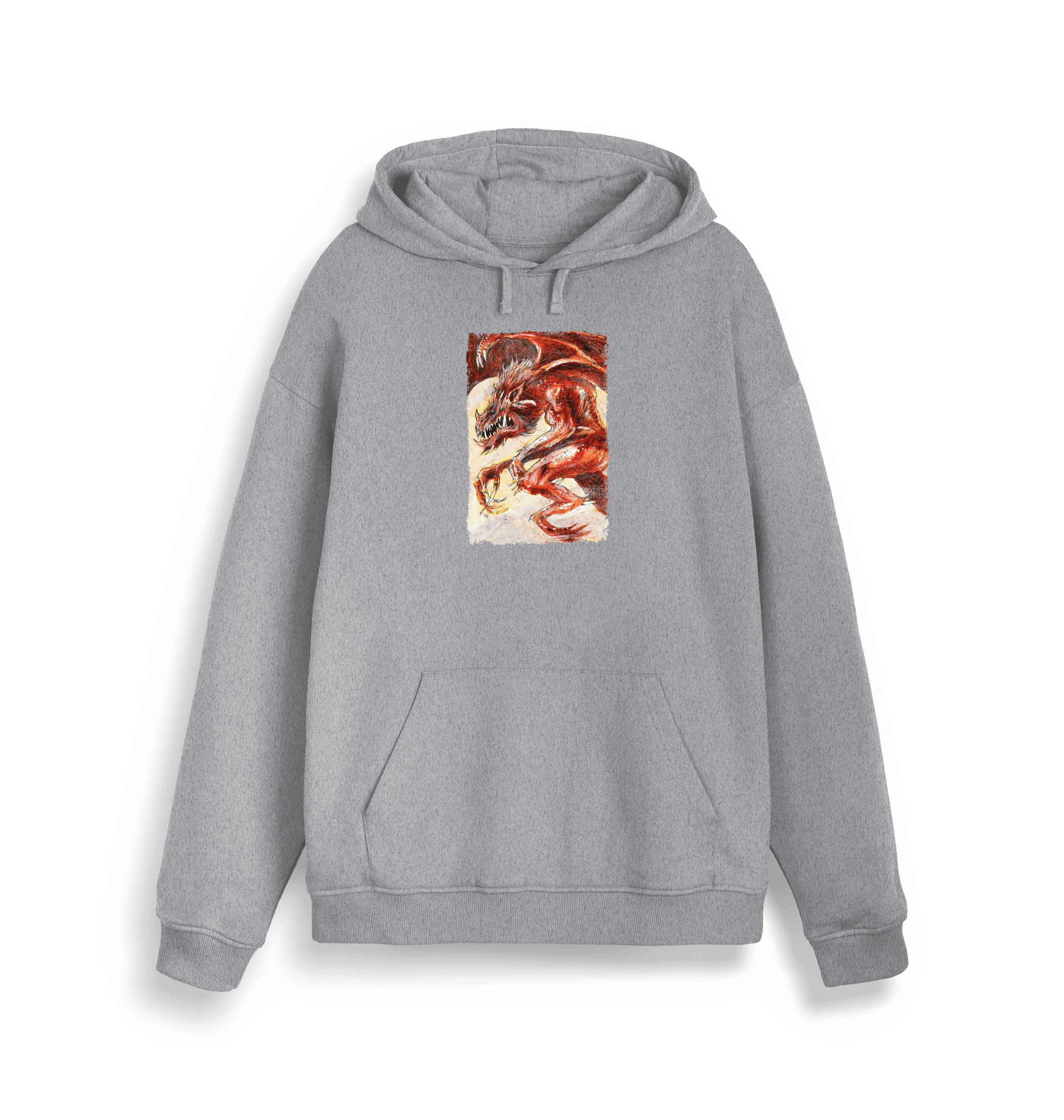 Heather Grey Printed Sweater Front