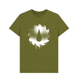 Moss Green Flesh Tearers Graffiti Insignia T Shirt