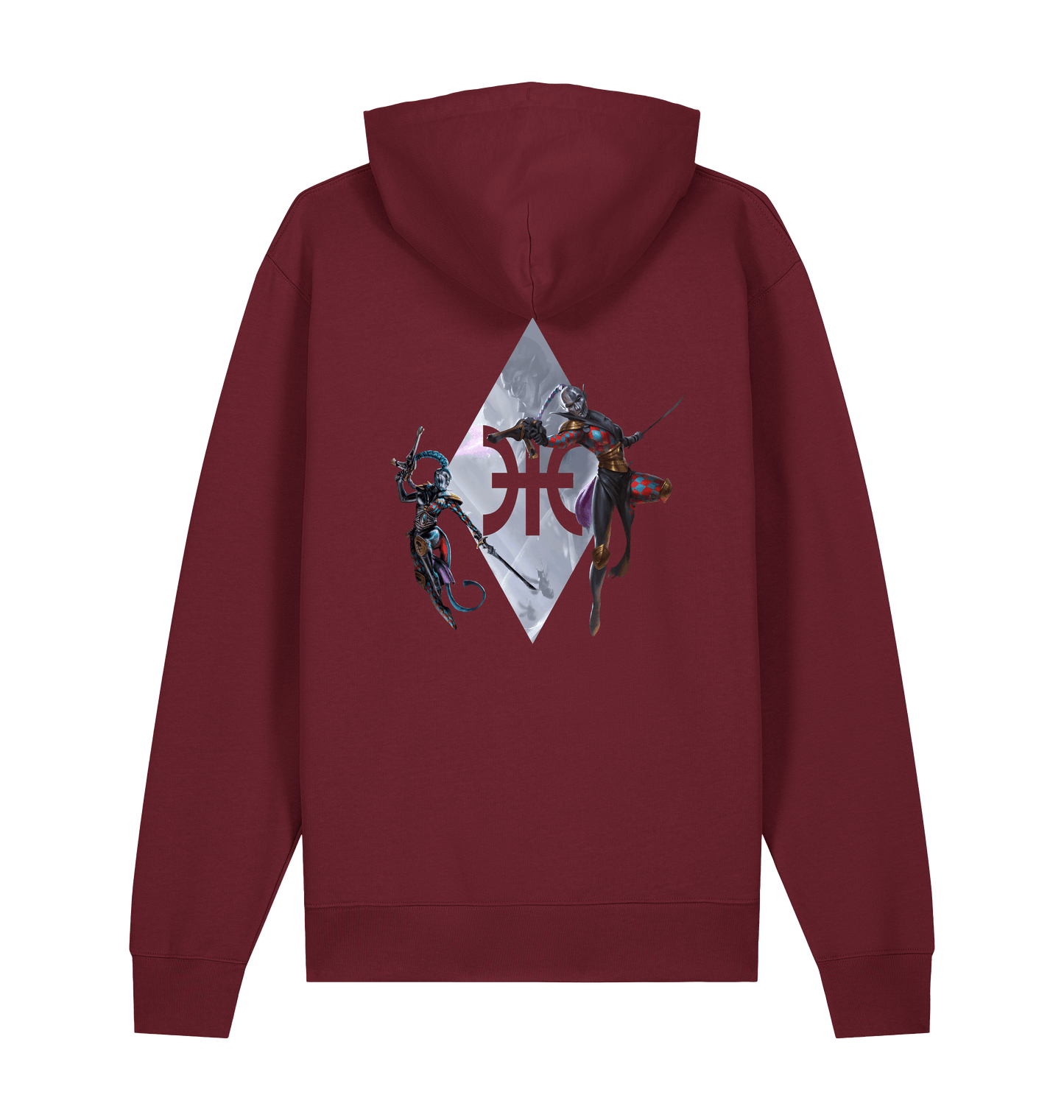 Burgundy Printed Sweater Back
