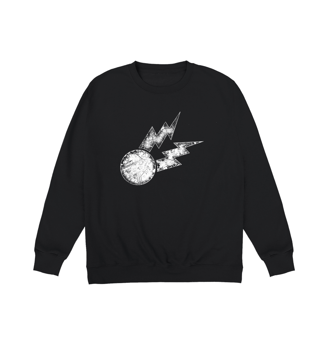 Deep Black Printed Sweater Front