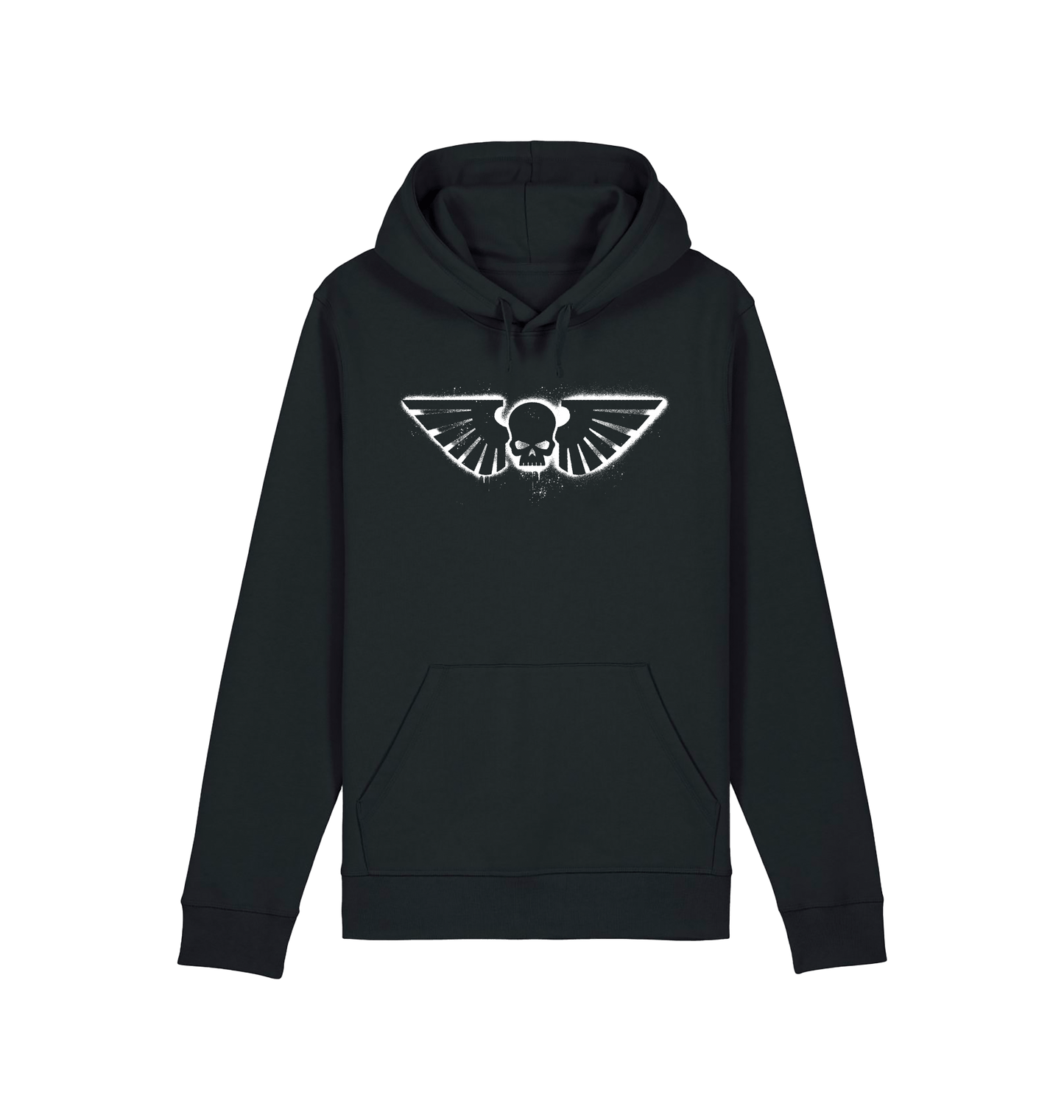 Black Printed Hoody Front