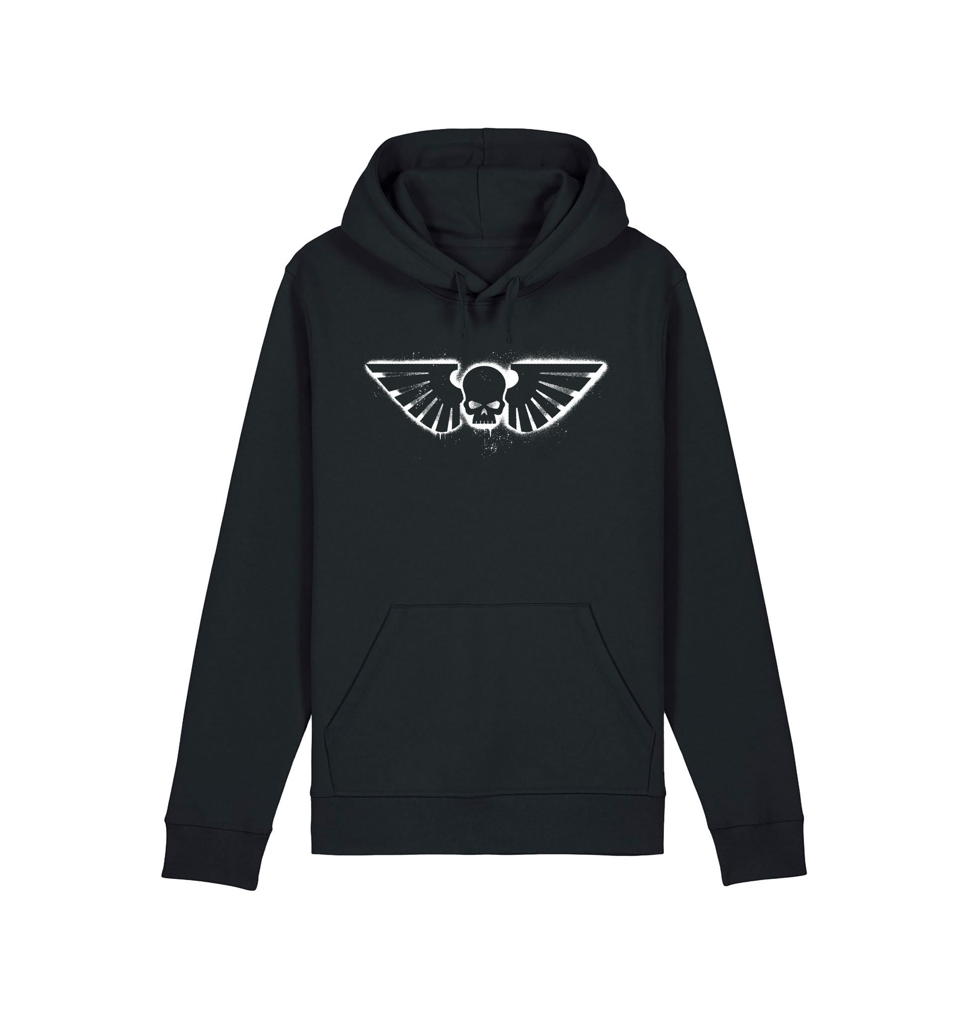 Black Printed Hoody Front