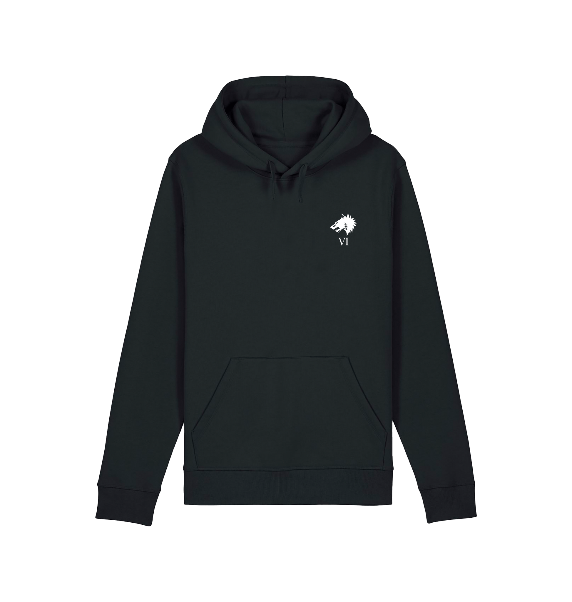 Black Printed Hoody Front