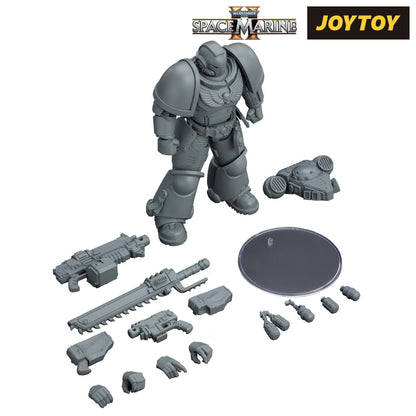 JoyToy Warhammer 40,000: Space Marine 2, Space Marines Intercessor, Armouring Hall Edition (1/18 Scale) & T Shirt Bundle (USA)