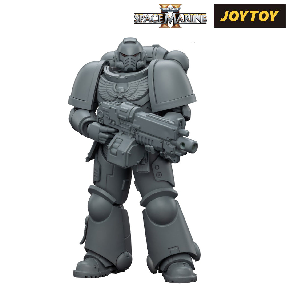JoyToy Warhammer 40,000: Space Marine 2, Space Marines Intercessor, Armouring Hall Edition (1/18 Scale) & T Shirt Bundle (USA)
