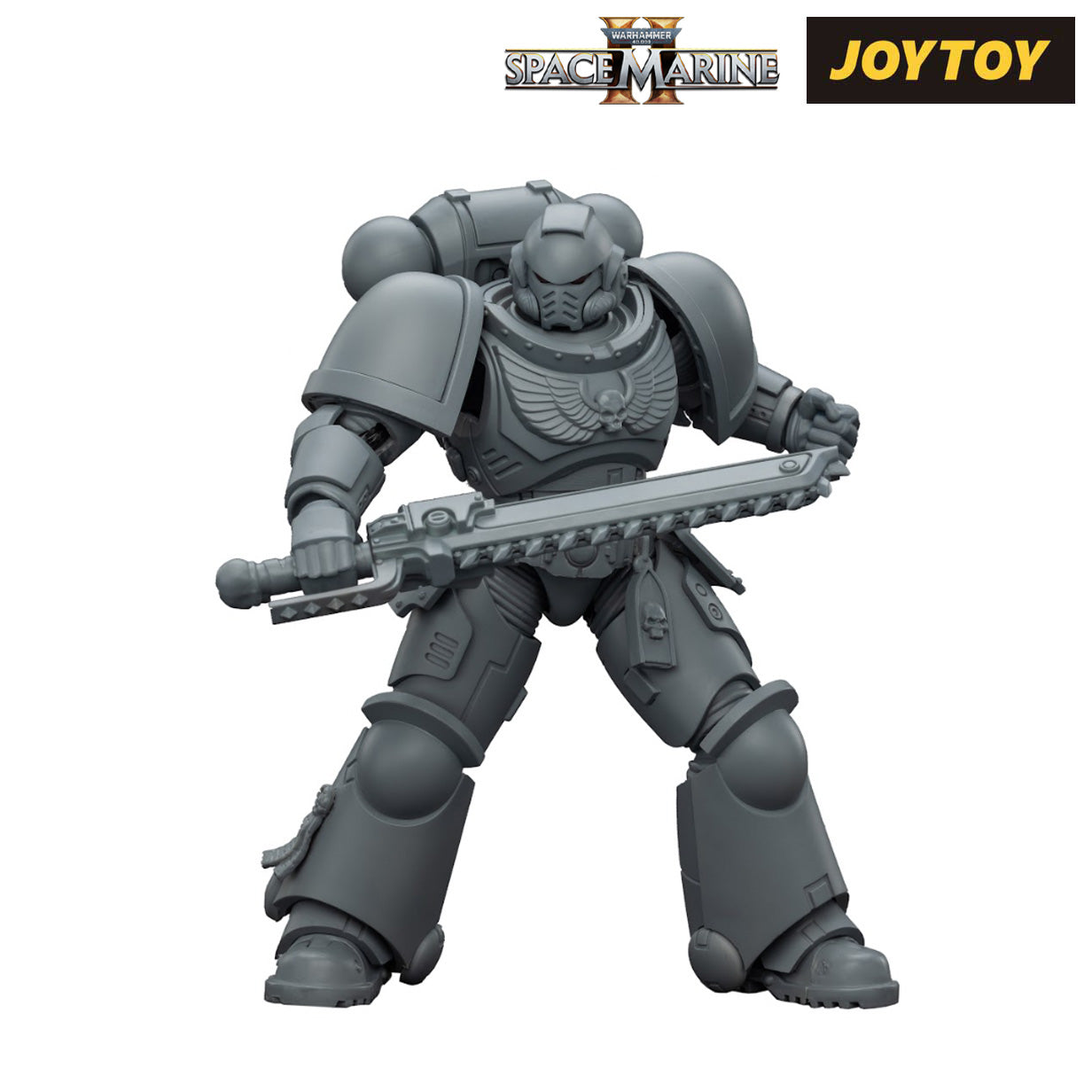 JoyToy Warhammer 40,000: Space Marine 2, Space Marines Intercessor, Armouring Hall Edition (1/18 Scale) & T Shirt Bundle (USA)