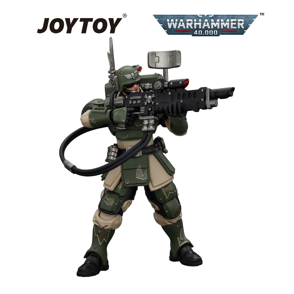 JOYTOY Warhammer 40,000 - Astra Militarum Kasrkin 3 with Hot-shot Lasgun and Vox-caster (1/18 Scale) Preorder
