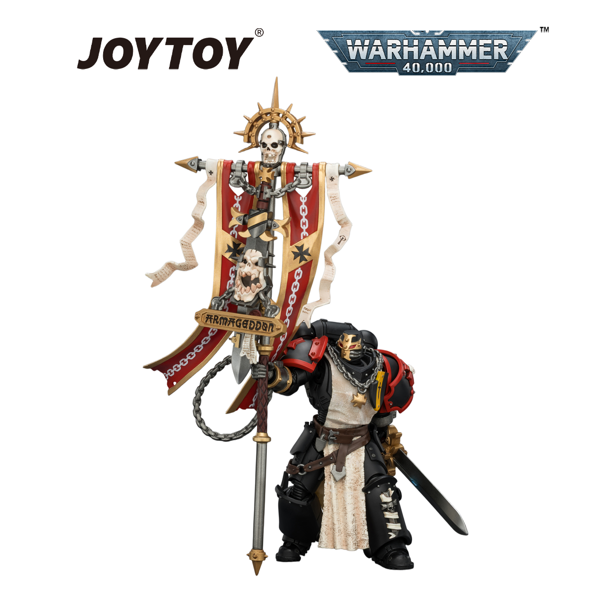 JOYTOY Warhammer 40,000 - Black Templars, Crusader Ancient with Power Sword and Bolt Pistol (1/18 Scale) Preorder