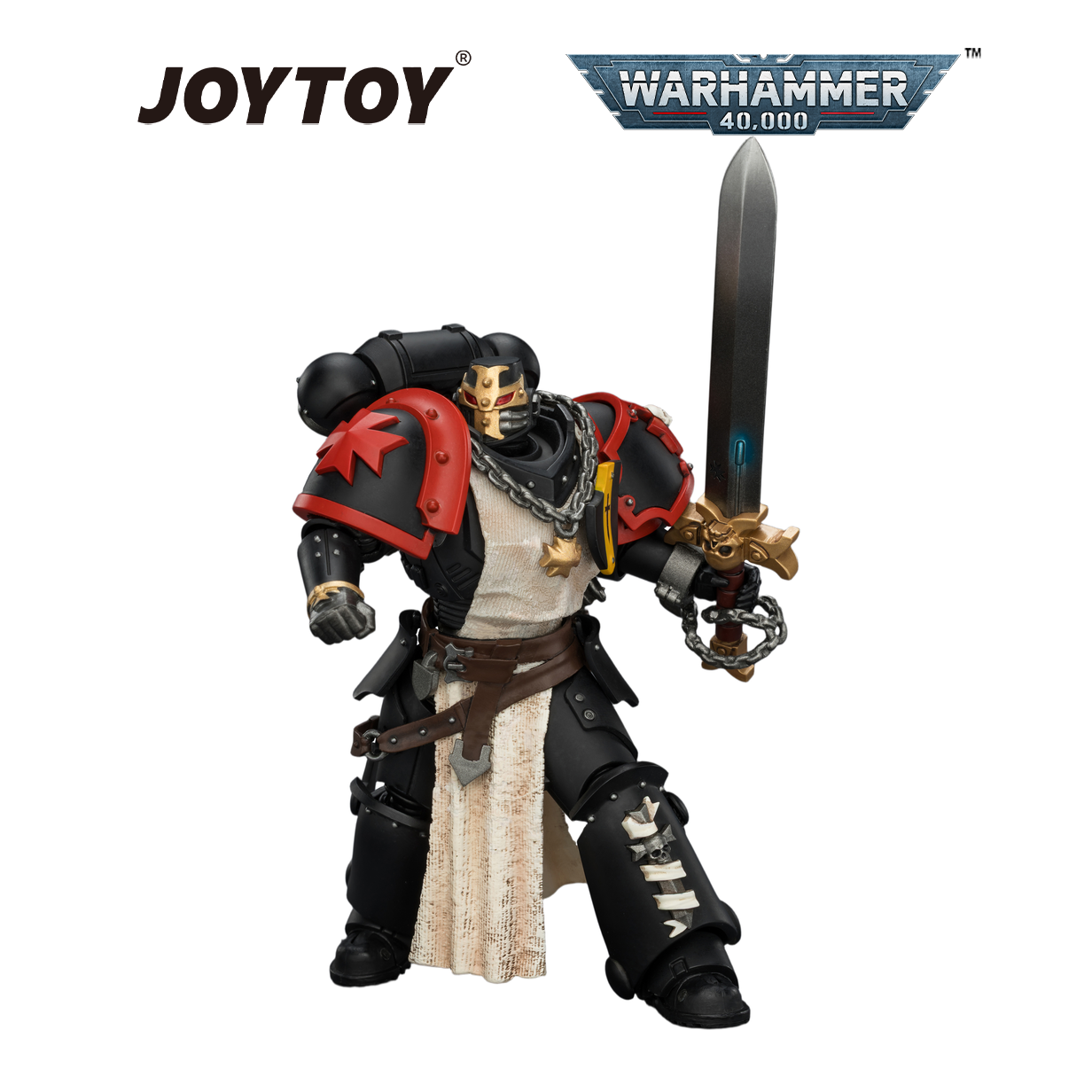 JOYTOY Warhammer 40,000 - Black Templars, Crusader Ancient with Power Sword and Bolt Pistol (1/18 Scale) Preorder