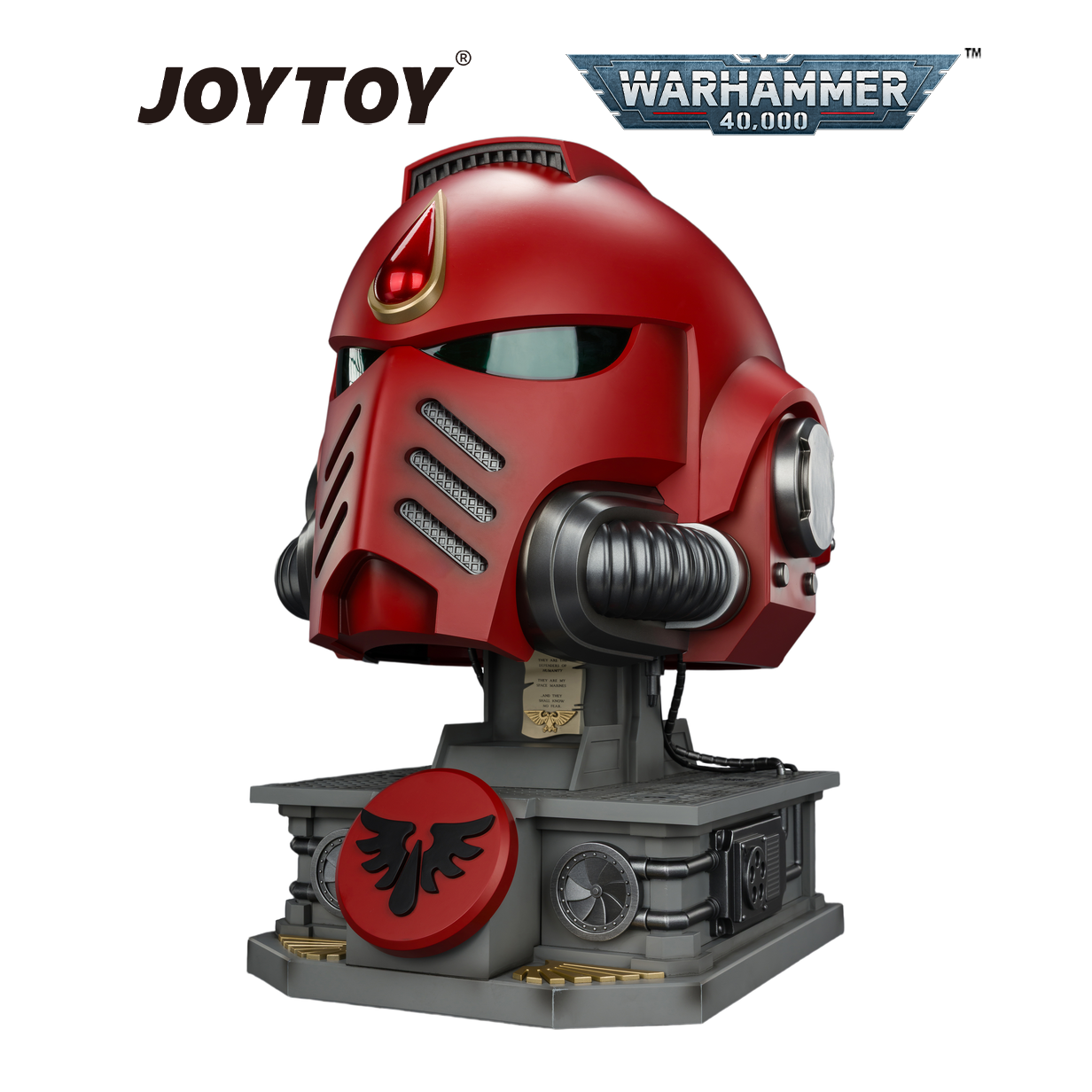 JOYTOY Warhammer 40,000: Blood Angels Mk X Helmet and Display Stand (1/1 Scale) Preorder
