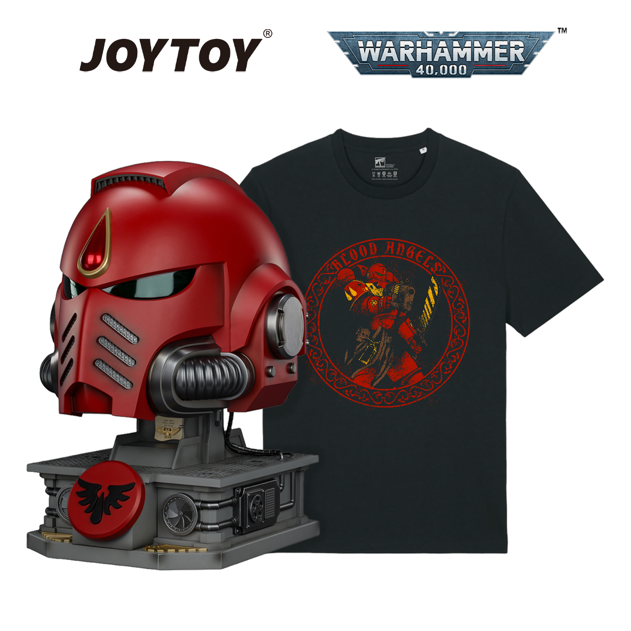 JOYTOY Warhammer 40,000: Blood Angels Mk X Helmet and Display Stand (1/1 Scale) Preorder