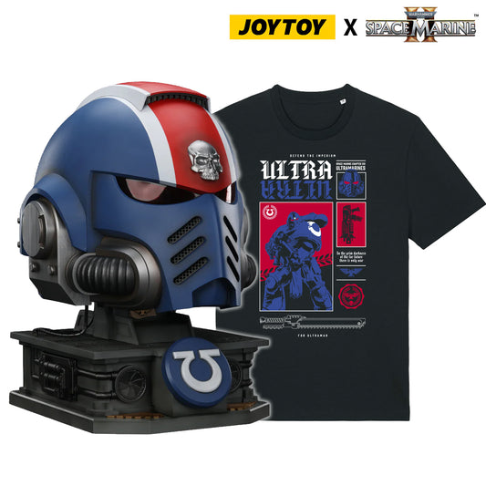 JoyToy Warhammer 40,000: Space Marine 2 Lieutenant Titus’ Mk X Helmet Bundle (1:1 Scale) Preorder