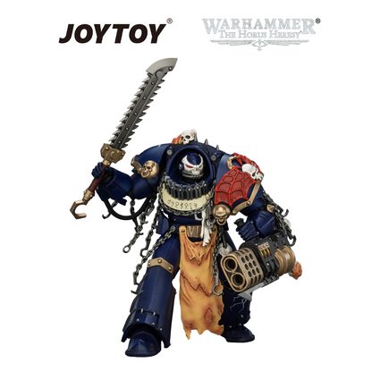 JOYTOY Warhammer The Horus Heresy - Night Lords, Contekar Terminator 2 with Chainblade & Heavy Flamer (1/18 Scale) Preorder