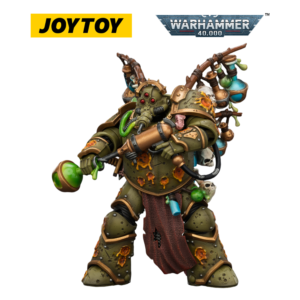 JOYTOY Warhammer 40,000 - Death Guard, Biologus Putrifier with Injector Pistol and Hyper Blight Grenades (1/18 Scale)