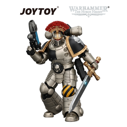 JOYTOY Warhammer The Horus Heresy - Iron Warriors, MkII Tactical Sergeant with Power Sword, Bolt Pistol and Plasma Pistol (1/18 Scale) Preorder