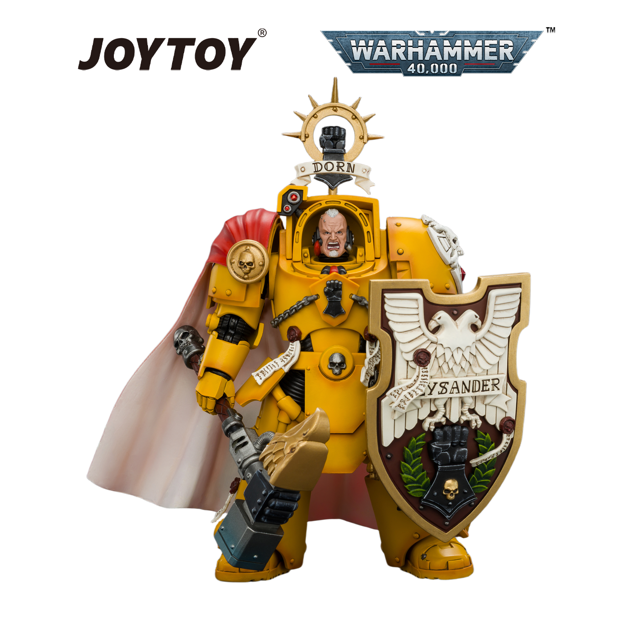 JOYTOY Warhammer 40,000 - Imperial Fists, Darnath Lysander with Thunder Hammer and Storm Shield (1/18 Scale) Preorder