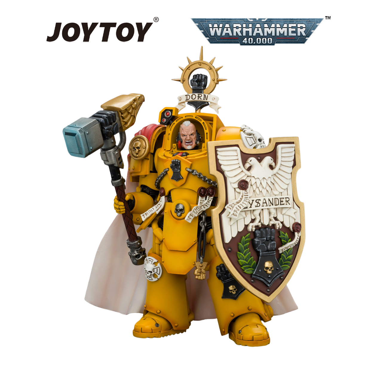 JOYTOY Warhammer 40,000 - Imperial Fists, Darnath Lysander with Thunder Hammer and Storm Shield (1/18 Scale) Preorder