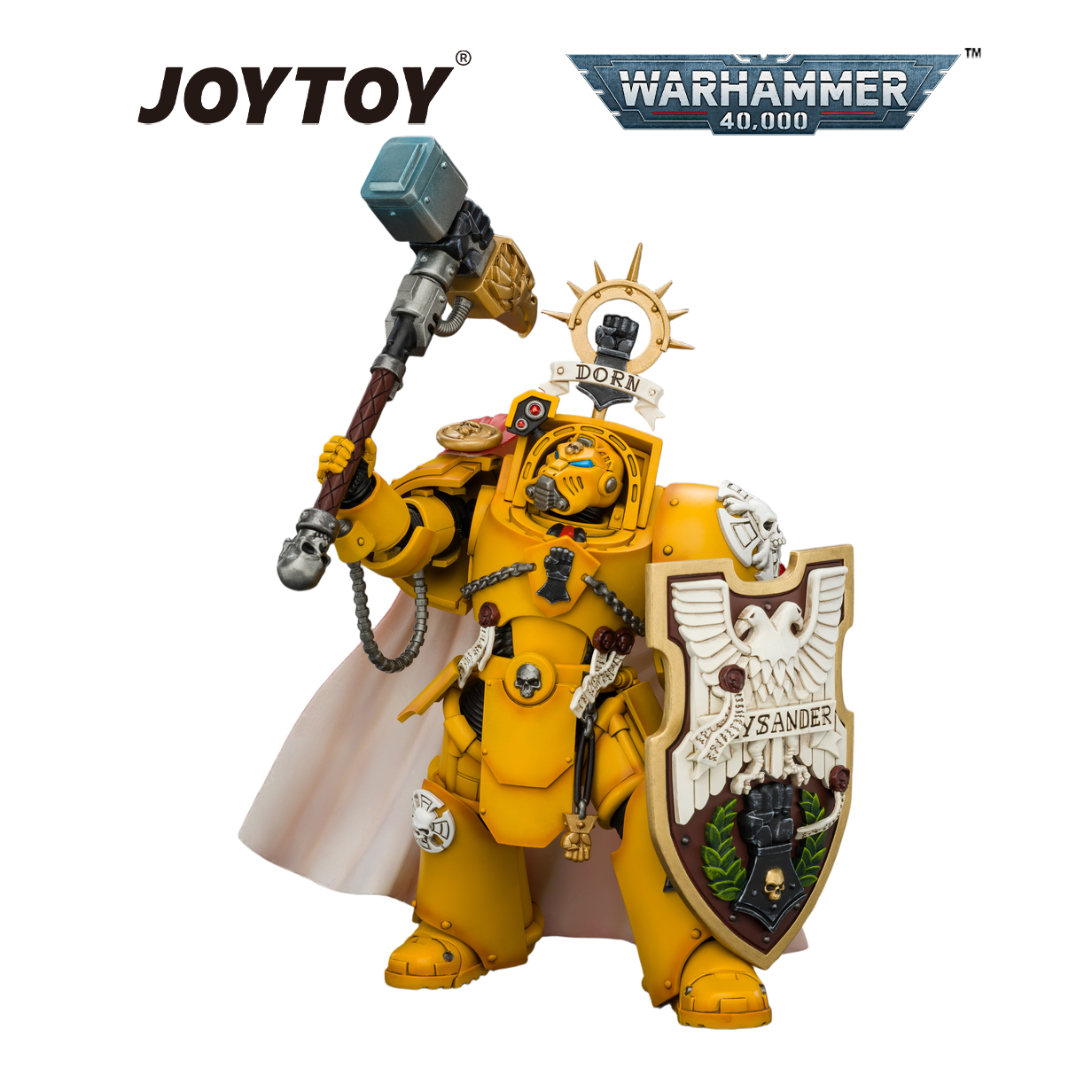 JOYTOY Warhammer 40,000 - Imperial Fists, Darnath Lysander with Thunder Hammer and Storm Shield (1/18 Scale) Preorder