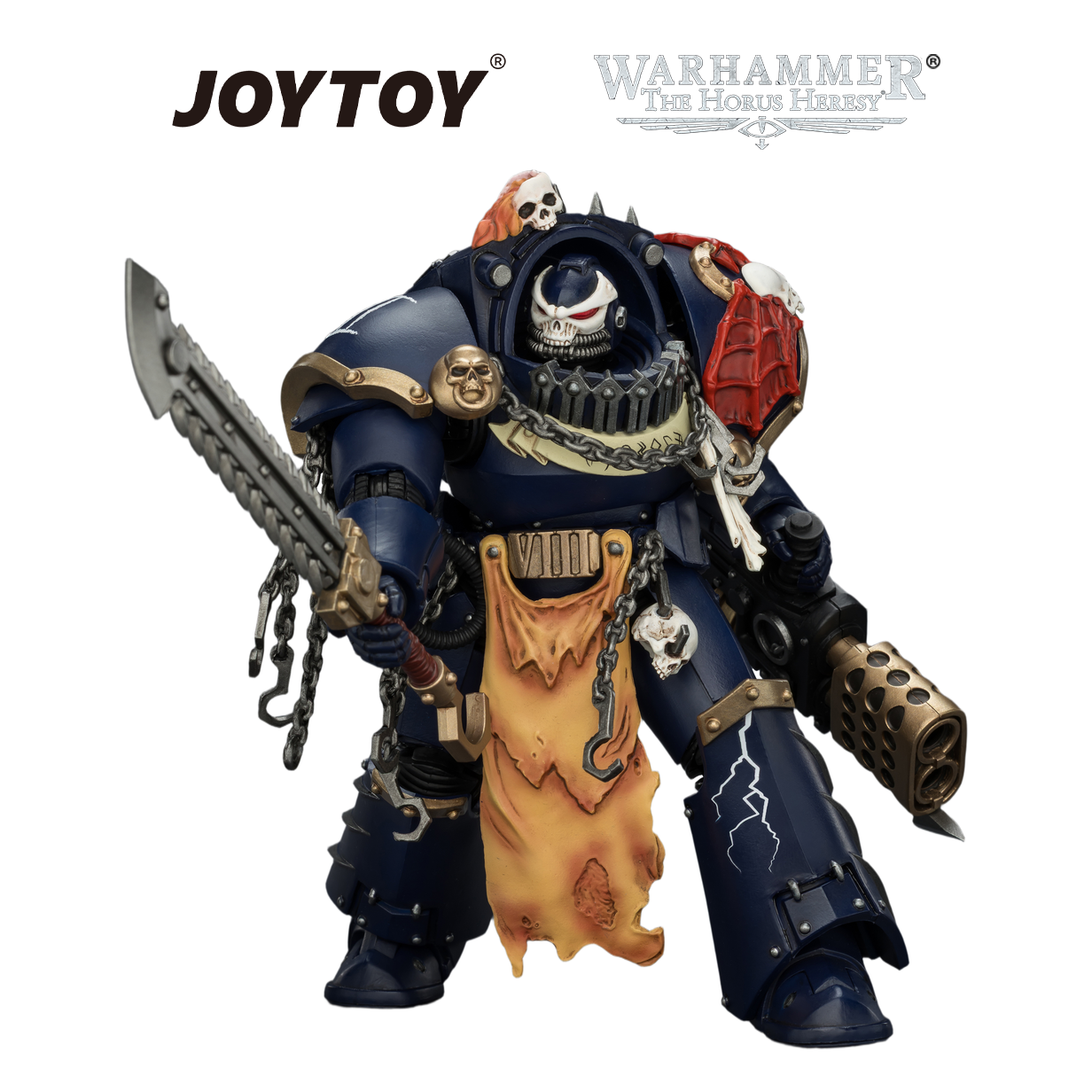 JOYTOY Warhammer The Horus Heresy - Night Lords, Contekar Terminator 2 with Chainblade & Heavy Flamer (1/18 Scale) Preorder