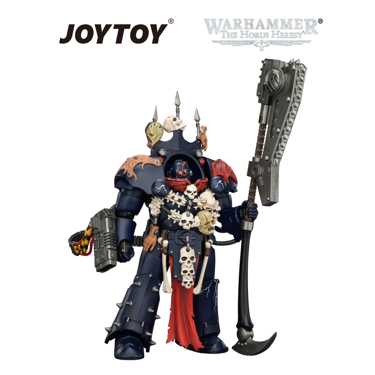 JOYTOY Warhammer The Horus Heresy - Night Lords, Legion Praetor in Tartaros Terminator Armour with Volkite Charger, Headsman’s Axe & Trophies of Judgement (1/18 Scale) Preorder