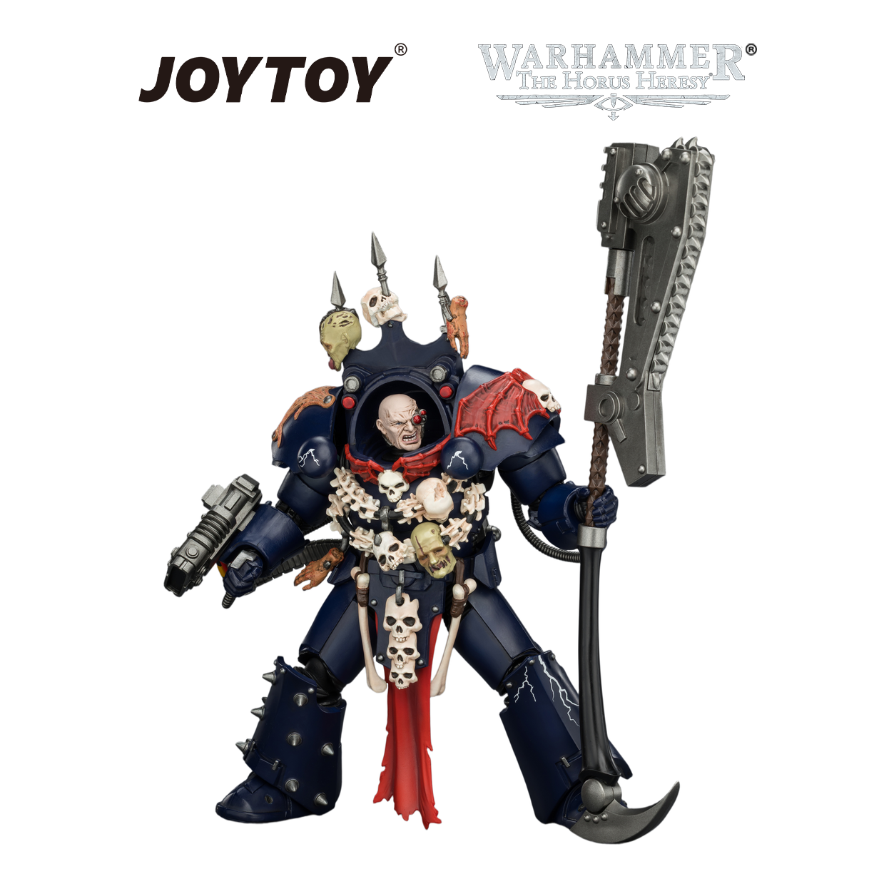 JOYTOY Warhammer The Horus Heresy - Night Lords, Legion Praetor in Tartaros Terminator Armour with Volkite Charger, Headsman’s Axe & Trophies of Judgement (1/18 Scale) Preorder