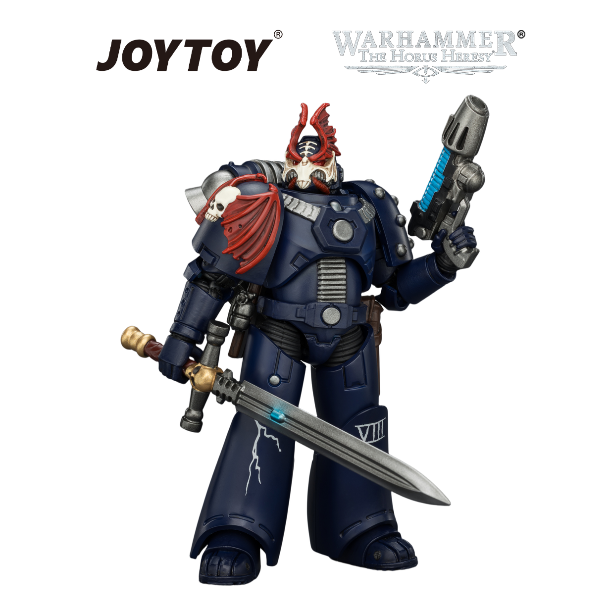 JOYTOY Warhammer The Horus Heresy - Night Lords, MKVI Tactical Legionary with Bolter, Plasma Pistol, Bolt Pistol & Power Sword (1/18 Scale) Preorder