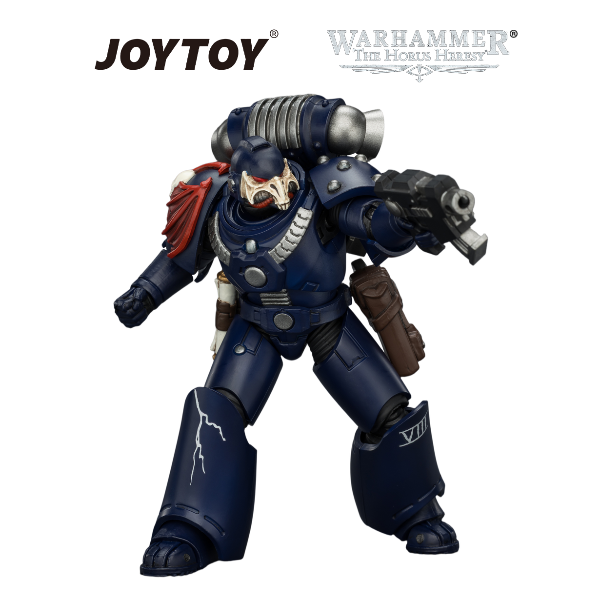 JOYTOY Warhammer The Horus Heresy - Night Lords, MKVI Tactical Legionary with Bolter, Plasma Pistol, Bolt Pistol & Power Sword (1/18 Scale) Preorder