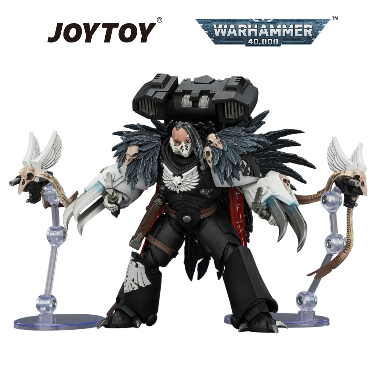 JOYTOY Warhammer 40,000 - Raven Guard, Chapter Master Aethon Shaan, with Claws of Severax and Heavy Bolt Pistol (1/18 Scale) Preorder