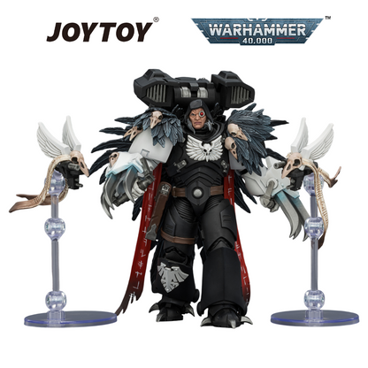 JOYTOY Warhammer 40,000 - Raven Guard, Chapter Master Aethon Shaan, with Claws of Severax and Heavy Bolt Pistol (1/18 Scale) Preorder