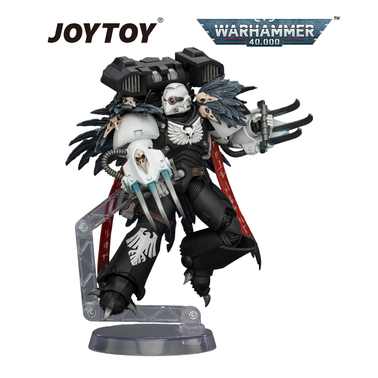 JOYTOY Warhammer 40,000 - Raven Guard, Chapter Master Aethon Shaan, with Claws of Severax and Heavy Bolt Pistol (1/18 Scale) Preorder