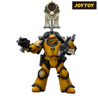 JoyToy Warhammer The Horus Heresy Action Figure - Imperial Fists, Legion MkIII Tactical Squad Legionary with Legion Vexilla (1/18 Scale)