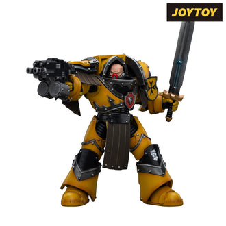 JoyToy Warhammer The Horus Heresy Action Figure - Imperial Fists, Legion Cataphractii Terminator Sergeant with Power Sword (1/18 Scale)