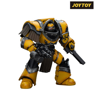 JoyToy Warhammer The Horus Heresy Action Figure - Imperial Fists, Legion Cataphractii Terminator with Chainfist (1/18 Scale)