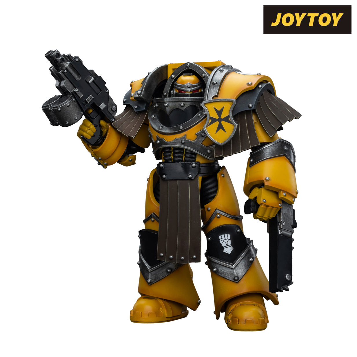JoyToy Warhammer The Horus Heresy Action Figure - Imperial Fists, Legion Cataphractii Terminator with Chainfist (1/18 Scale)