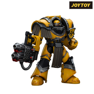 JoyToy Warhammer The Horus Heresy Action Figure - Imperial Fists, Legion Cataphractii Terminator with Heavy Flamer (1/18 Scale)