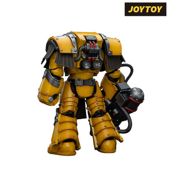 JoyToy Warhammer The Horus Heresy Action Figure - Imperial Fists, Legion Cataphractii Terminator with Heavy Flamer (1/18 Scale)