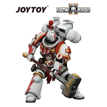 JOYTOY Warhammer 40,000: Space Marine 2 - Game Edition White Scars, Assault Intercessor Champion with Thunder Hammer and Bolt Pistol  (1/18 Scale) Preorder