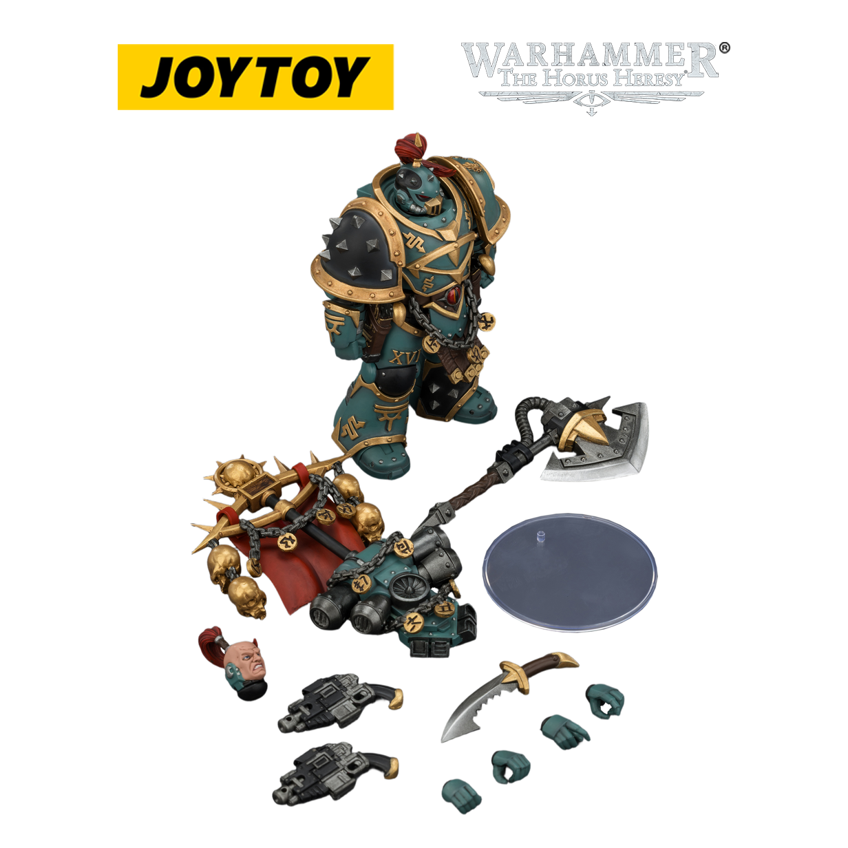 JOYTOY Warhammer The Horus Heresy - Sons of Horus, Vheren Ashurhaddon, Master of the True Sons with the Axe Serpentis (1/18 Scale)