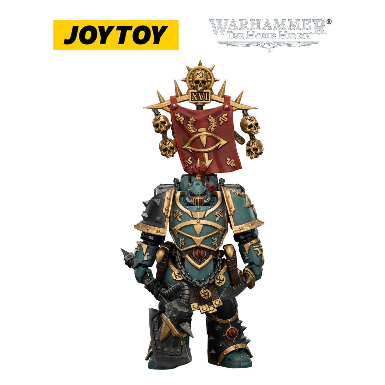 JOYTOY Warhammer The Horus Heresy - Sons of Horus, Vheren Ashurhaddon, Master of the True Sons with the Axe Serpentis (1/18 Scale)