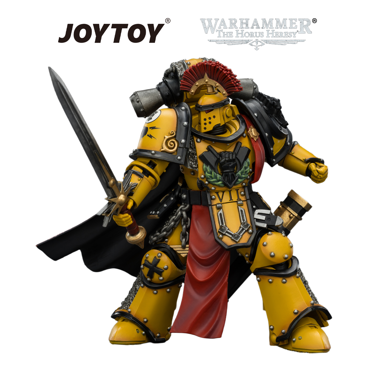 JOYTOY Warhammer The Horus Heresy - Imperial Fists, Legion Praetor in MkIII Armour (1/18 Scale) Preorder