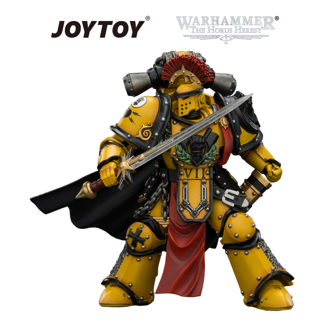 JOYTOY Warhammer The Horus Heresy - Imperial Fists, Legion Praetor in MkIII Armour (1/18 Scale) Preorder