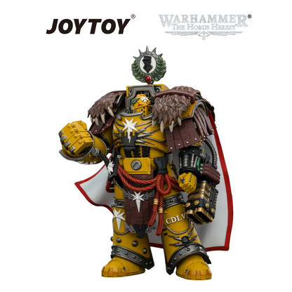 JOYTOY Warhammer The Horus Heresy - Imperial Fists, Lord Castellan Evander Garrius, The Tyrant of Cthonia with the Subjugator and Incineratus (1/18 Scale) Preorder
