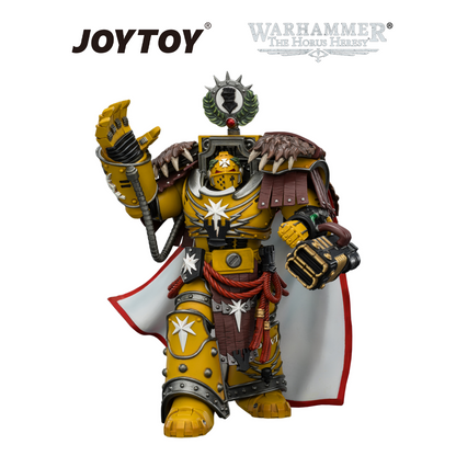JOYTOY Warhammer The Horus Heresy - Imperial Fists, Lord Castellan Evander Garrius, The Tyrant of Cthonia with the Subjugator and Incineratus (1/18 Scale) Preorder