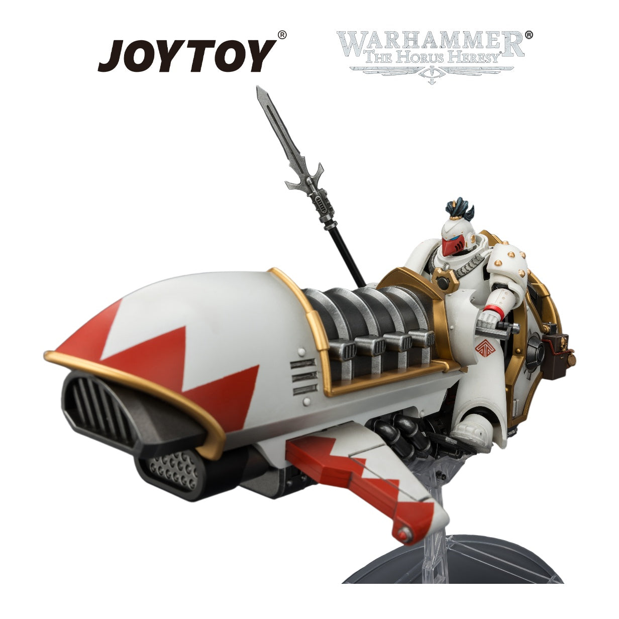 JOYTOY Warhammer The Horus Heresy - White Scars Legion Shamshir Jetbike with Kontos power lance (1/18 Scale) Preorder